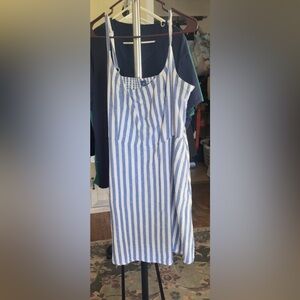 Blue and White Striped Dress